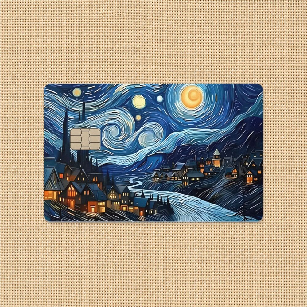 Starry Night Van Gogh Credit Card Skin Sticker Famous Art Painting